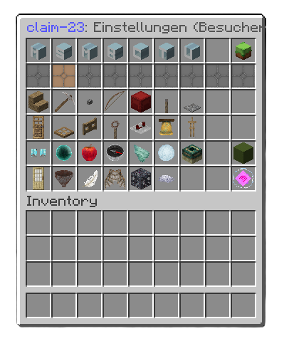 Claim Einstellungen Menü